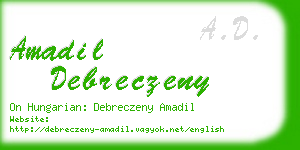 amadil debreczeny business card